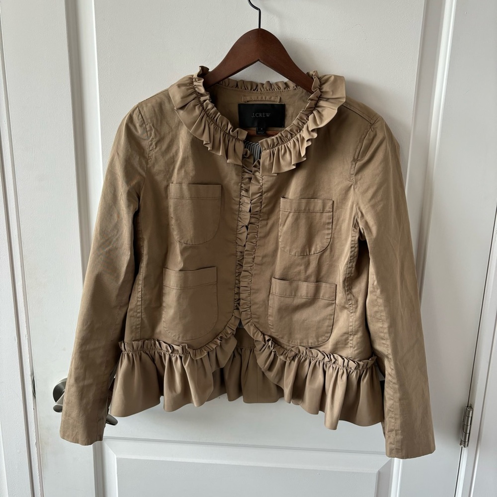 J. Crew Ruffle Chino Blazer - Picture 3 of 6